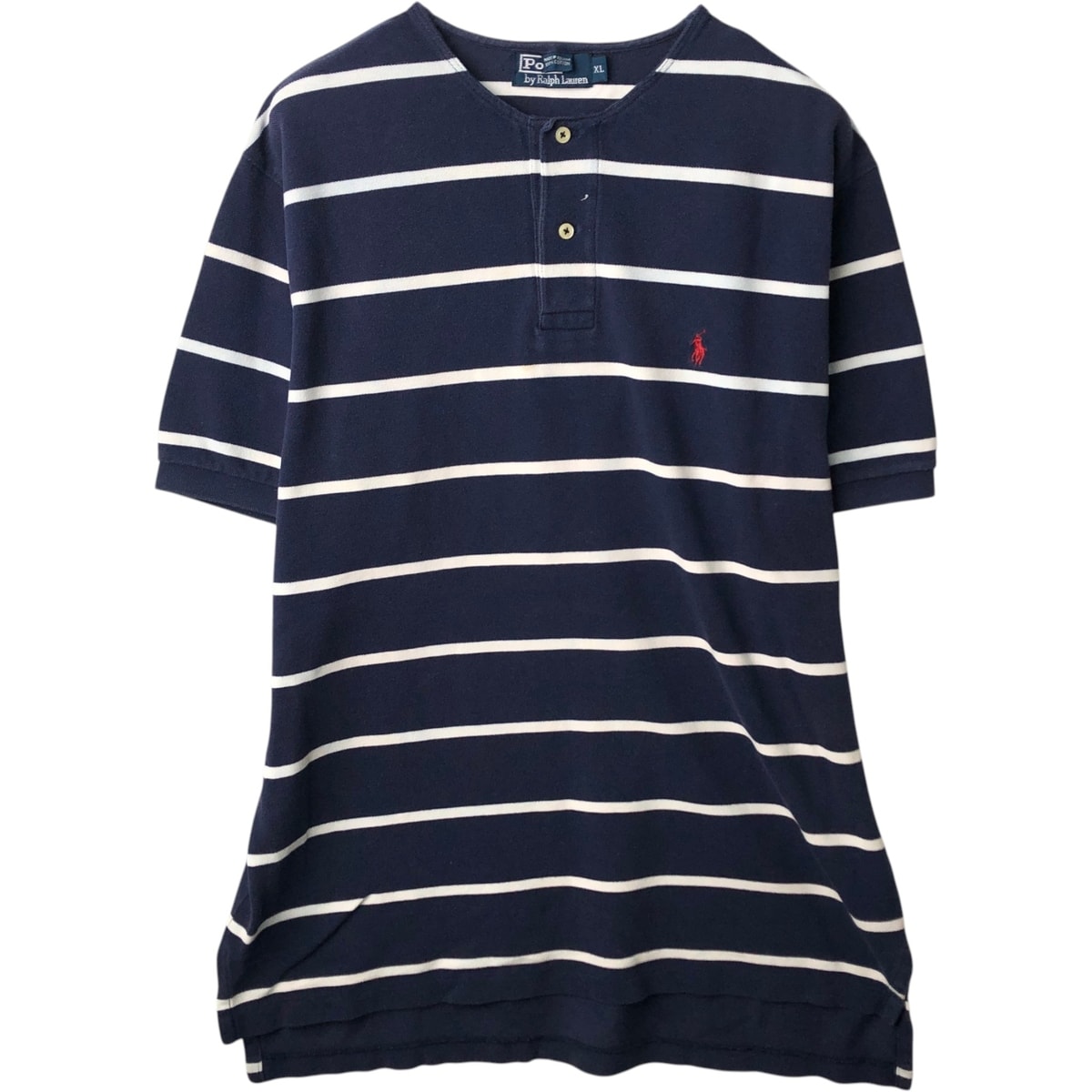 古着 ラルフローレン Ralph Lauren POLO by Ralph Lauren カットオフ 半袖 ボーダー ポロシャツ メンズXL相当/eaa635185