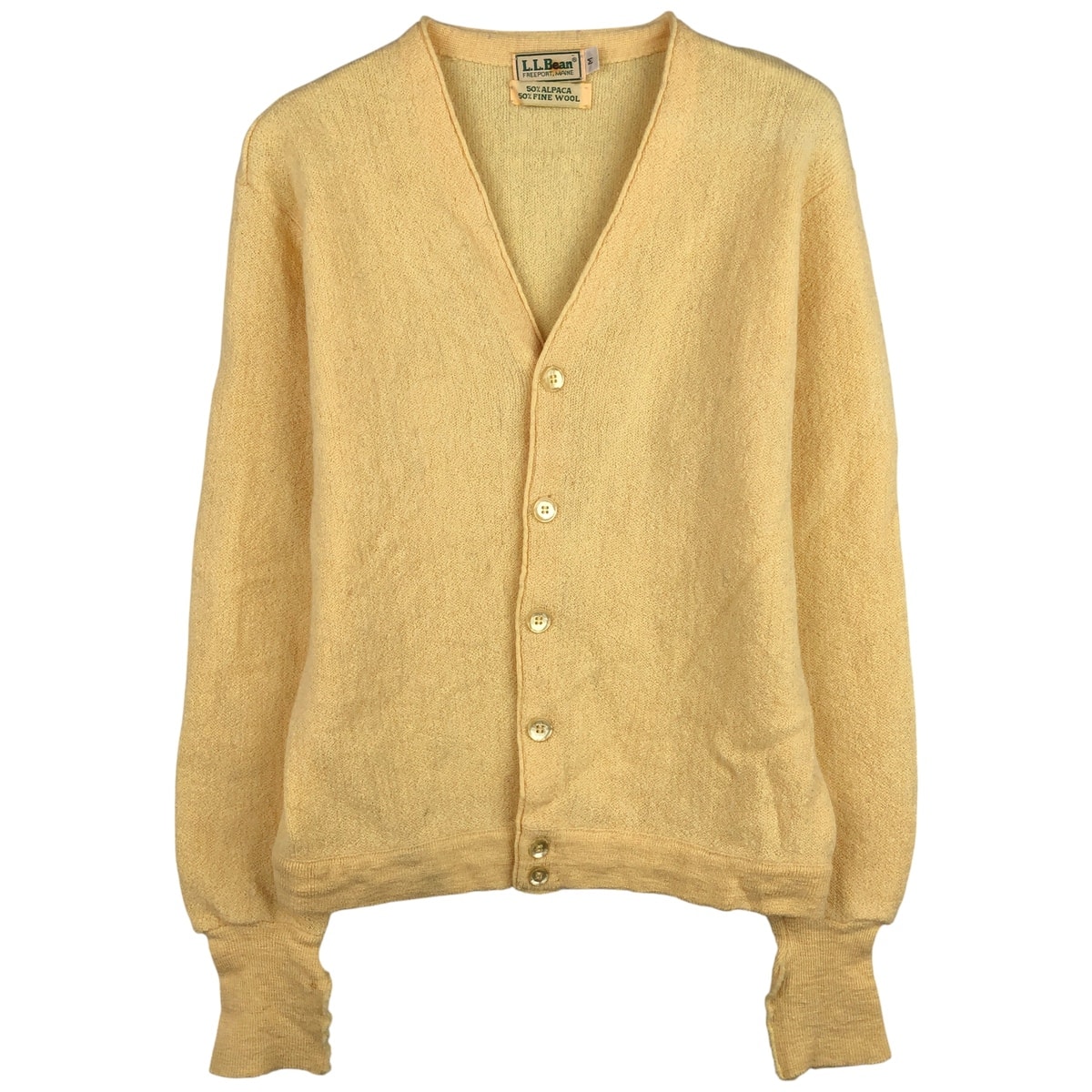 古着 80年代 エルエルビーン L.L.Bean アルパカ混 ウールニットカーディガン メンズM相当 ヴィンテージ/eaa599009