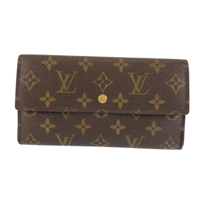 LOUIS VUITTON ルイヴィトン モノグラム ポルトトレゾール インターナショナル ブラウン ゴールド金具 PVC 長財布 ロングウォレット 601428 【中古】