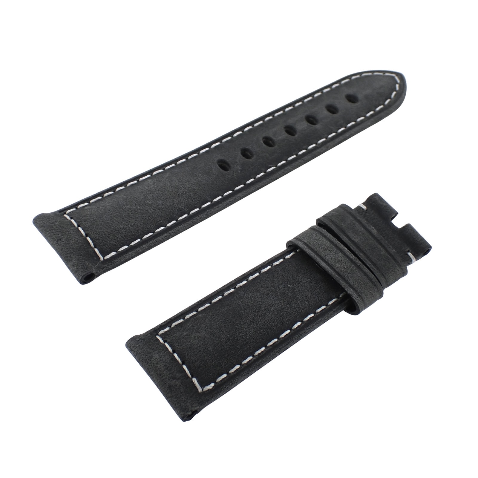 【未使用保管品】パネライ　革ベルト　黒　尾錠付 A (未使用に近い)】未使用 保管品 PANERAI パネライ 純正 レザーベルト