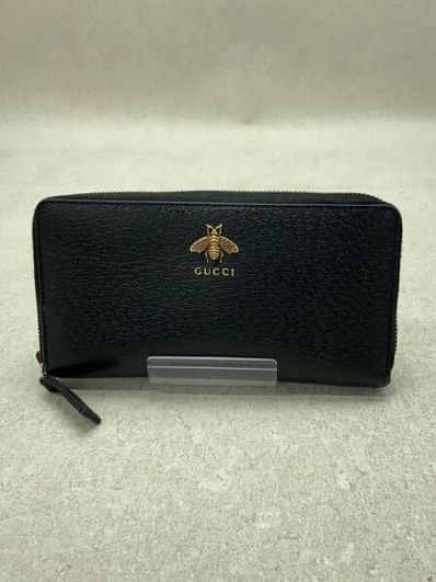 GUCCI Animalier Leather Zip Around Wallet
