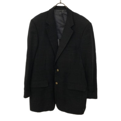 BURBERRY LONDON バーバリーロンドン 三陽商会 日本製 ウールブレンド チェック柄 テーラードジャケット AB7 ブラック サイドベンツ