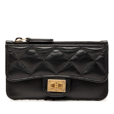 シャネル マトラッセ コインケース 小銭入れ ブラック ラムスキン レディース CHANEL 【中古】