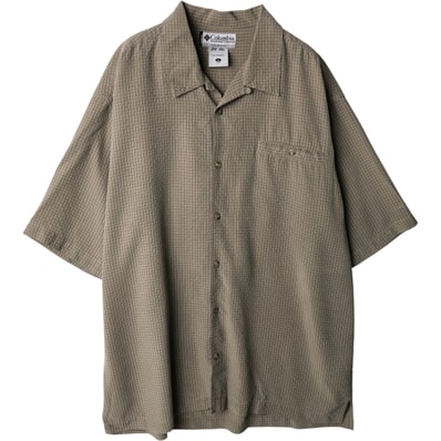 古着 コロンビア Columbia GRT チェック柄 半袖 オープンカラー シャツ ボックスシャツ メンズL相当/eaa638187