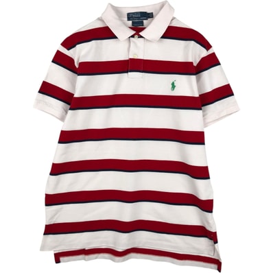 古着 ラルフローレン Ralph Lauren POLO by Ralph Lauren CUSTOM FIT マルチボーダー 半袖 ボーダー ポロシャツ メンズL相当/eaa635178