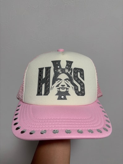 HYSTERIC GLAMOUR See No Evil Studded Mesh Cap "Pink"