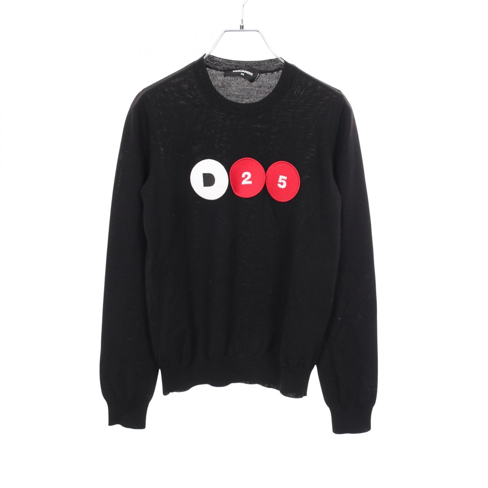 ディースクエアード DSQUARED2 ワッペン セーター ニット 衣料品 トップス ウール レディース ブラック系 / マルチカラー 【中古】
