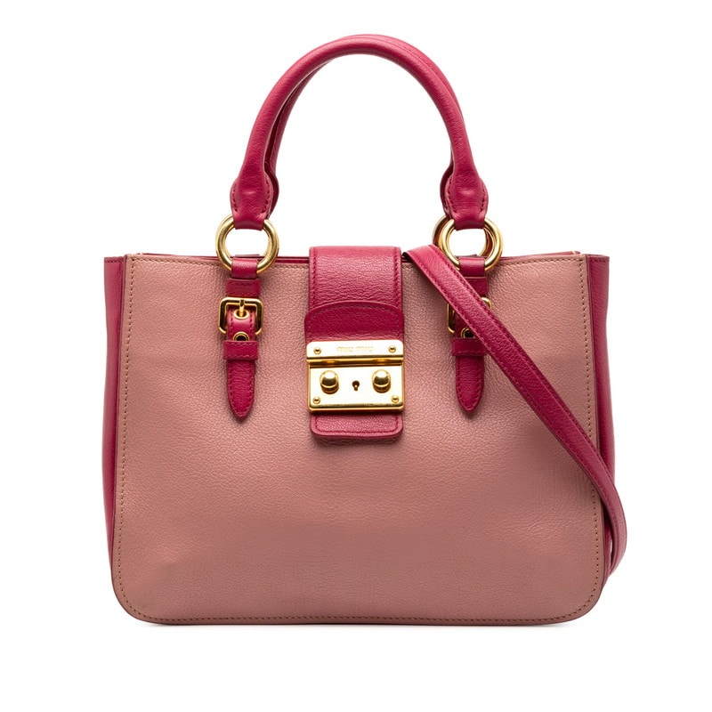 ミュウミュウ - ハンドバッグ ショルダーバッグ 2WAY ピンク マドラスレザー レディース MIUMIU 【中古】