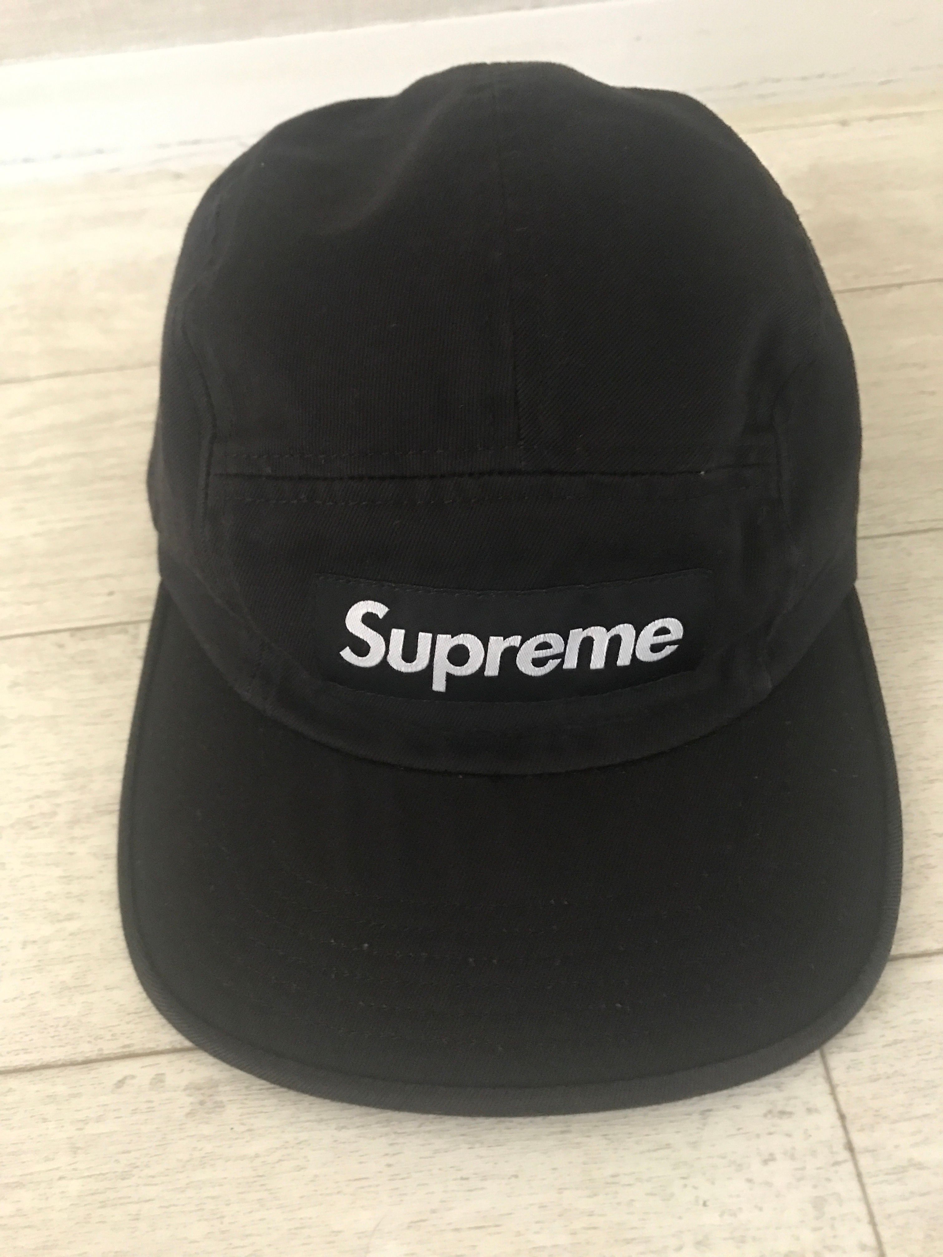 Supreme Washed Chino Twill Camp Cap "Black"(22SS)