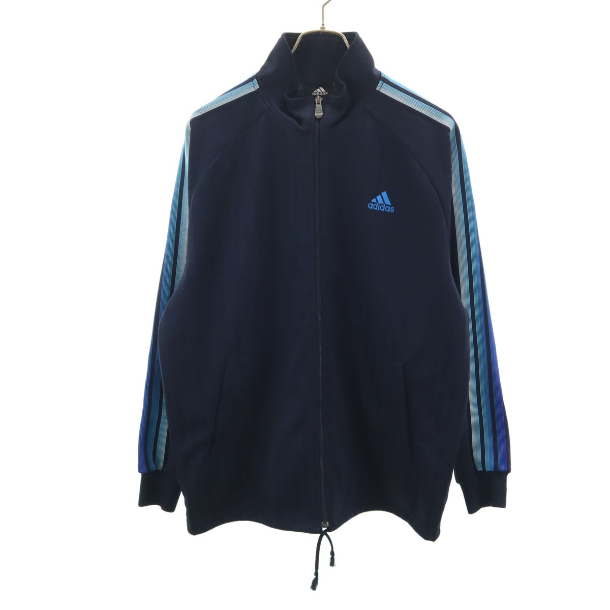 adidas アディダス ヘリンボーン柄 トラックジャケット L ネイビー ジャージ