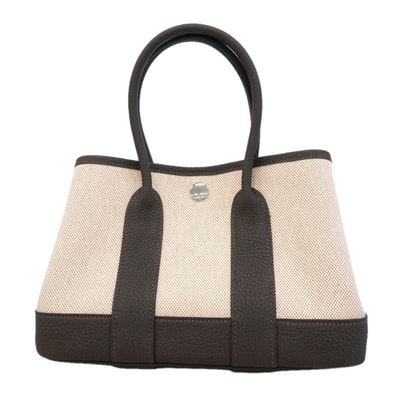 【6id5614】エルメス ハンドバッグ ネオガーデン トワルアッシュ エベーヌ シルバー金具 K刻印【中古】レディース