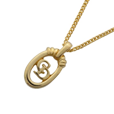 ★SALE【6jhb0003】クリスチャンディオール ネックレス CDロゴ GPメッキ ゴールド【中古】レディース