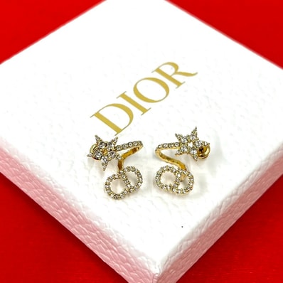 Christian Dior ディオール クレール ディー リュヌ CD ロゴ スター モチーフ GP ラインストーン ピアス ゴールド
04603