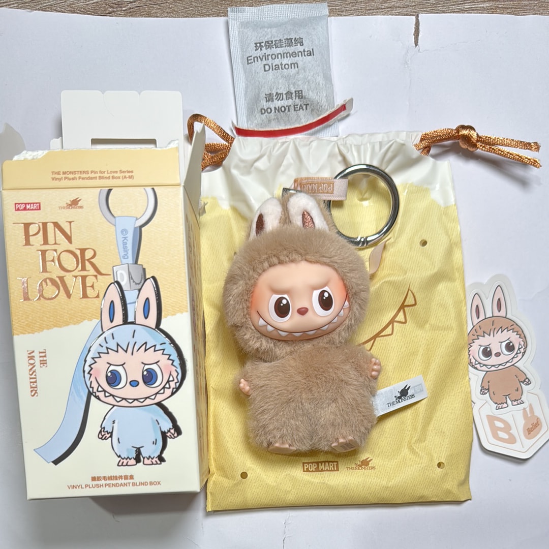 POP MART THE MONSTERS (LABUBU) Pin for Love Series-Vinyl Plush Pendant (A-M) B