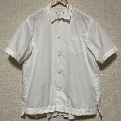 24SS sacai サカイ プリーツ加工 半袖シャツ サイズ2