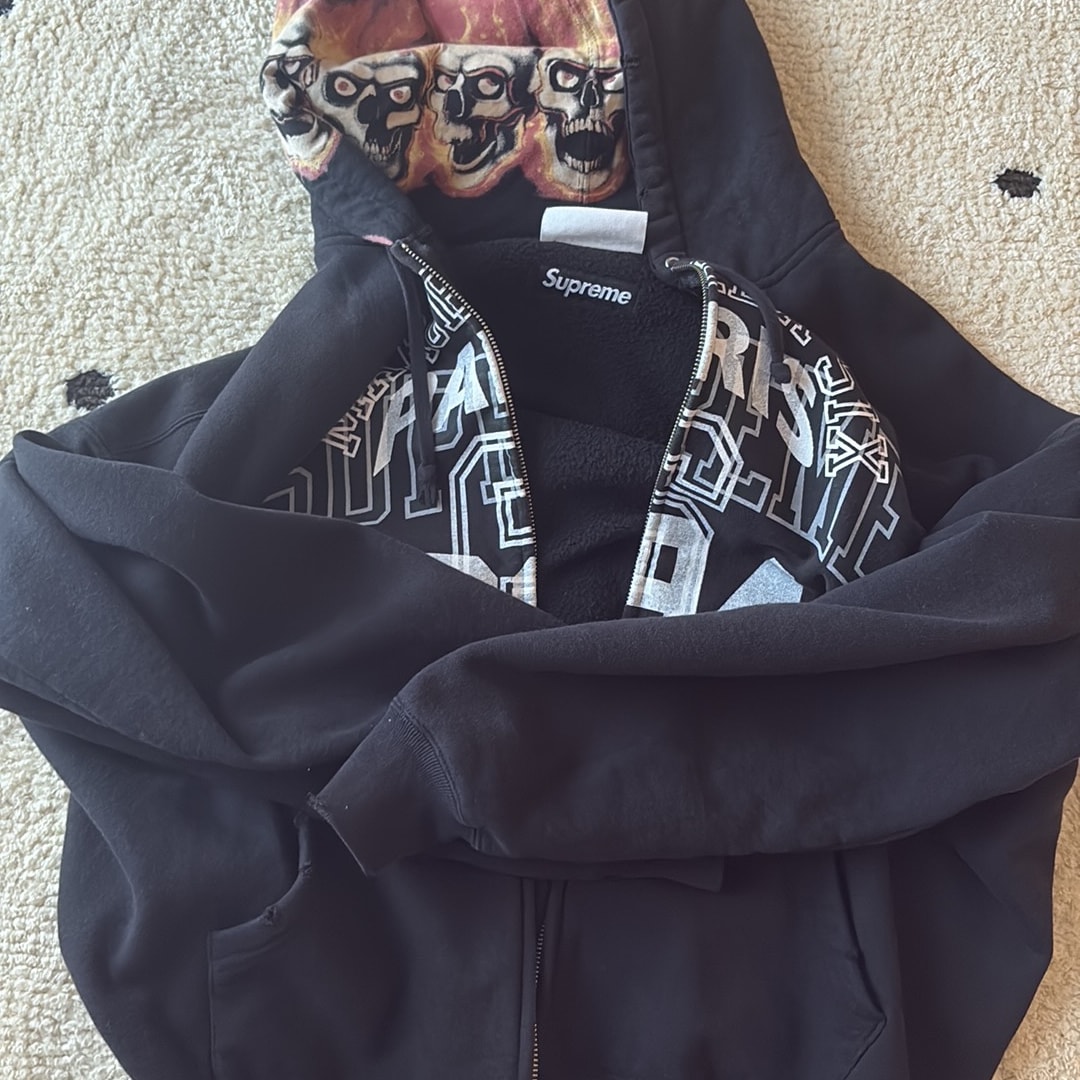 Supreme x MM6 Maison Margiela Zip Up Hooded Sweatshirt "Black"