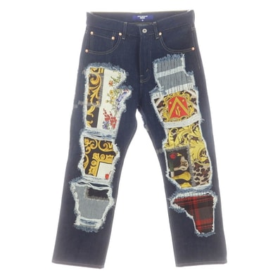 【中古】【未使用】ジュンヤワタナベ マン JUNYA WATANABE MAN 2025年春夏 リペア加工 デニムパンツ ネイビー【サイズS】【メンズ】