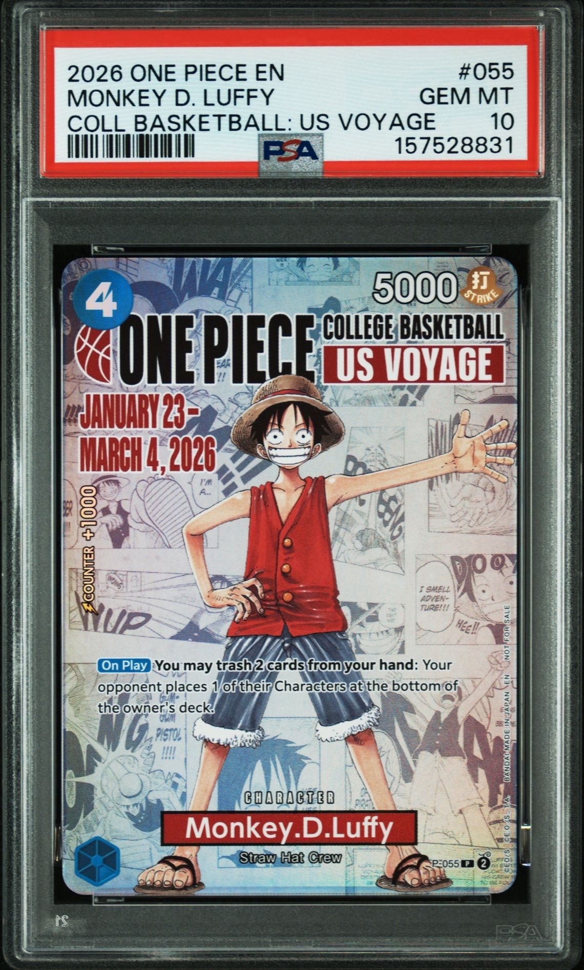 PSA10】モンキー・D・ルフィ：P (開封済) [P-055]【英語版