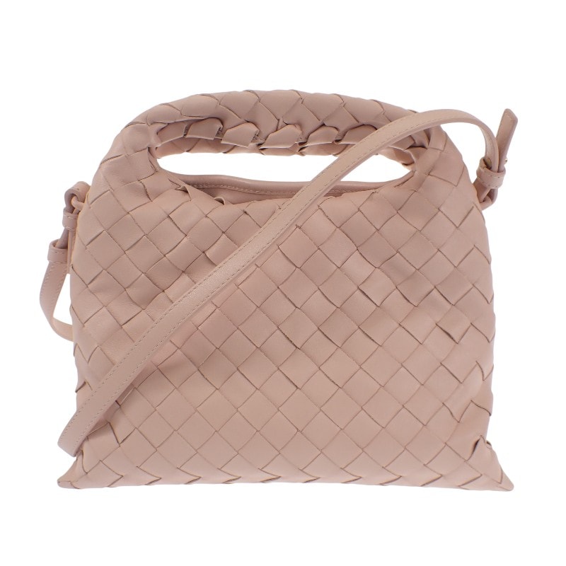 ボッテガヴェネタ BOTTEGA VENETA イントレチャート ミニ ホップ 777586 2WAYバッグ ハンドバッグ  ショルダーバッグ カーフ ピンク レディース【中古】【Aランク】