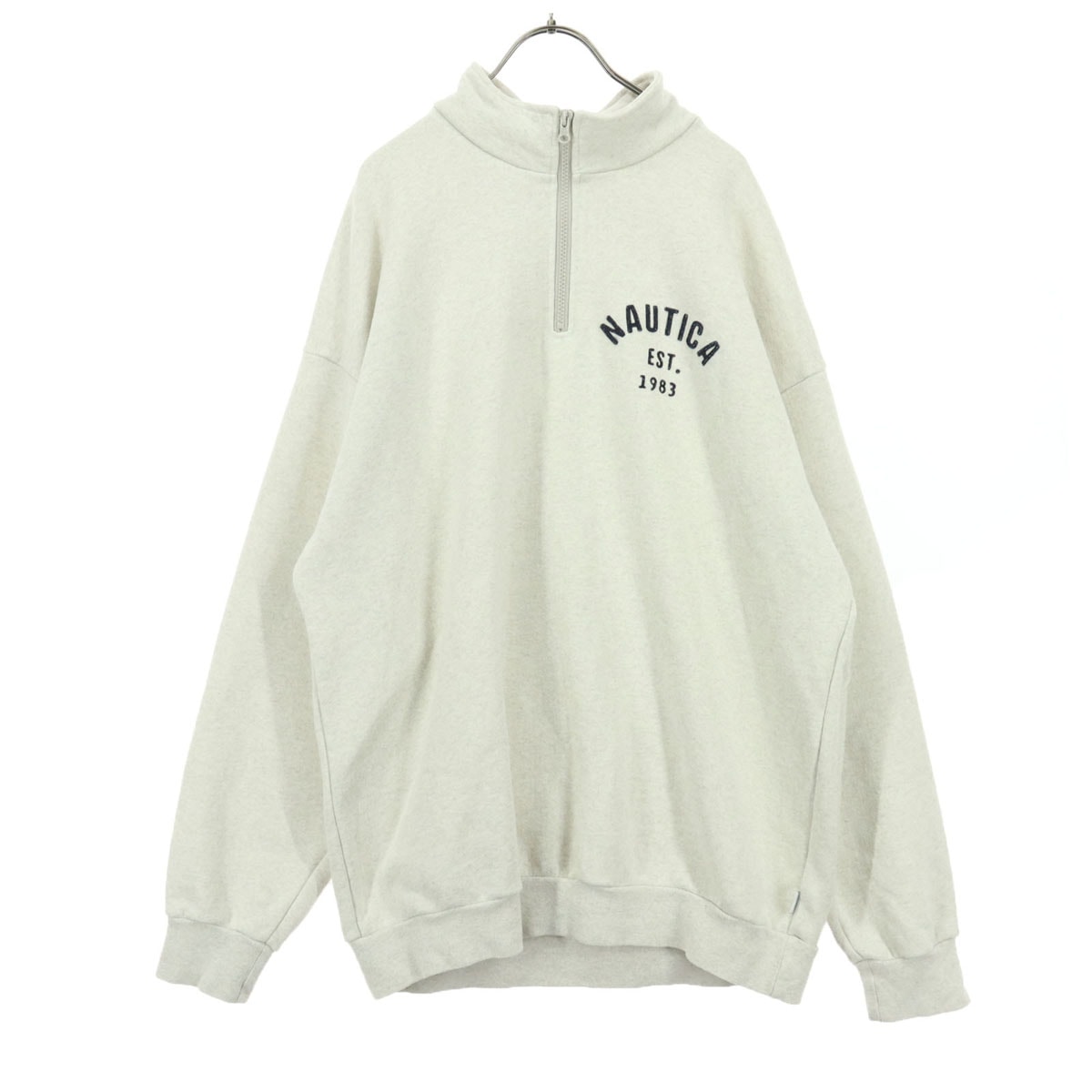 NAUTICA ノーティカ 長袖 ハーフジップ ハイネック スウェット L ライトグレー