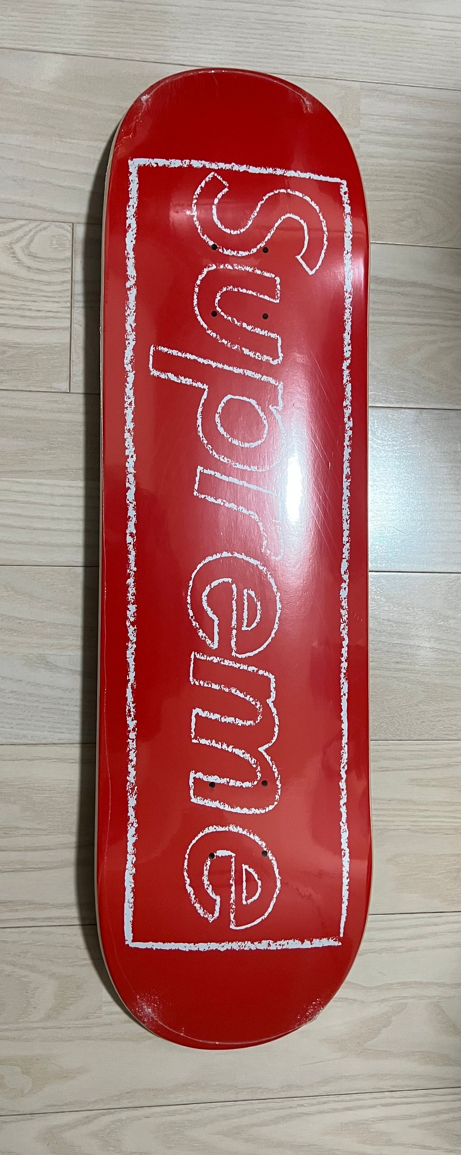Supreme KAWS Chalk Logo Skateboard "Red"