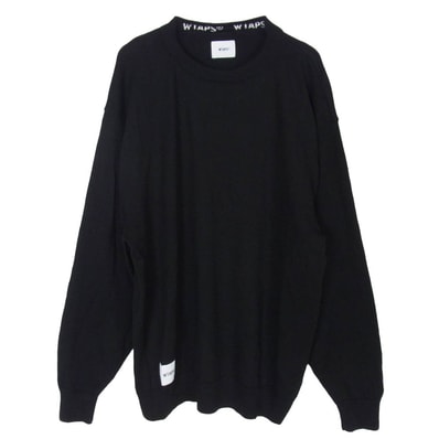 WTAPS ダブルタップス 20AW 202MADT-KNM01 DECK SWEATER WOOL デッキ クルーネック ウール ニット セーター ブラック系 4【中古】