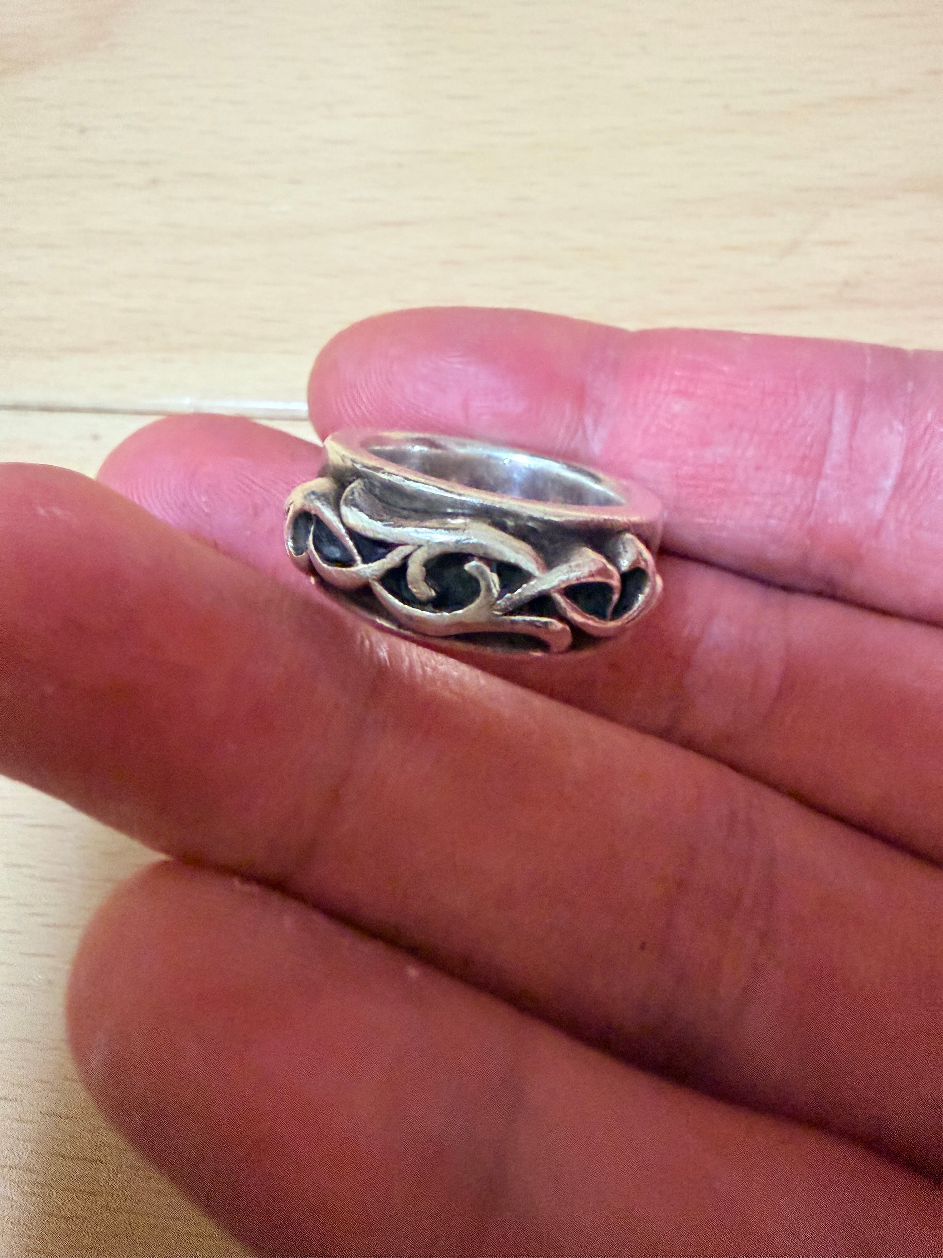 Chrome Hearts Double Vine Narrow Band Ring "Silver"