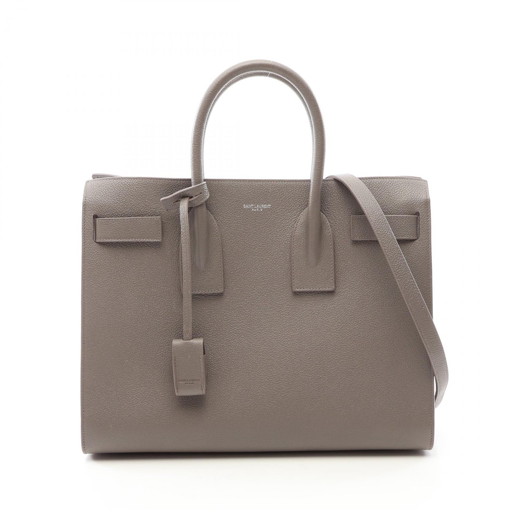 サンローランパリ SAINT LAURENT PARIS サックドジュール スモール 2WAY ハンドバッグ バッグ レザー レディース グレー系 37829902G9W1997 【中古】