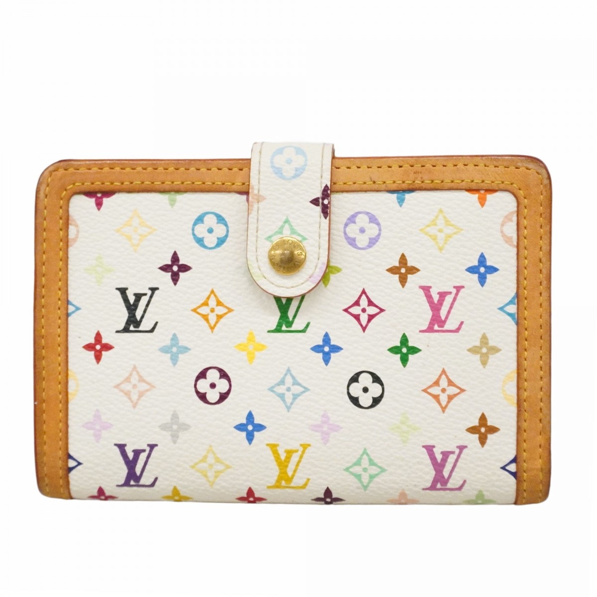 【6db1109-k】ルイヴィトン 財布 モノグラム・マルチカラー ポルトモネビエヴィエノワ M92987 ブロン【中古】レディース