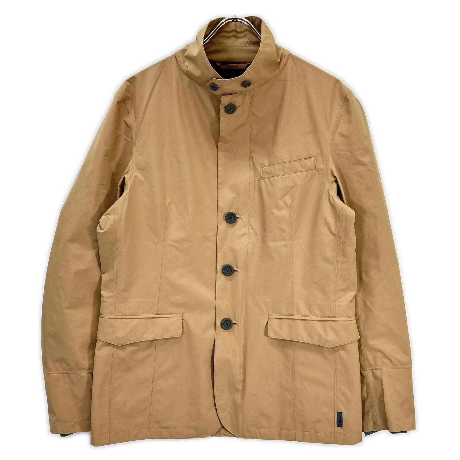 ヘルノ GA017UL 19年 ベージュ Laminar ラミナー 2レイヤー スタンドカラーダブルジップブルゾン ライトジャケット 48