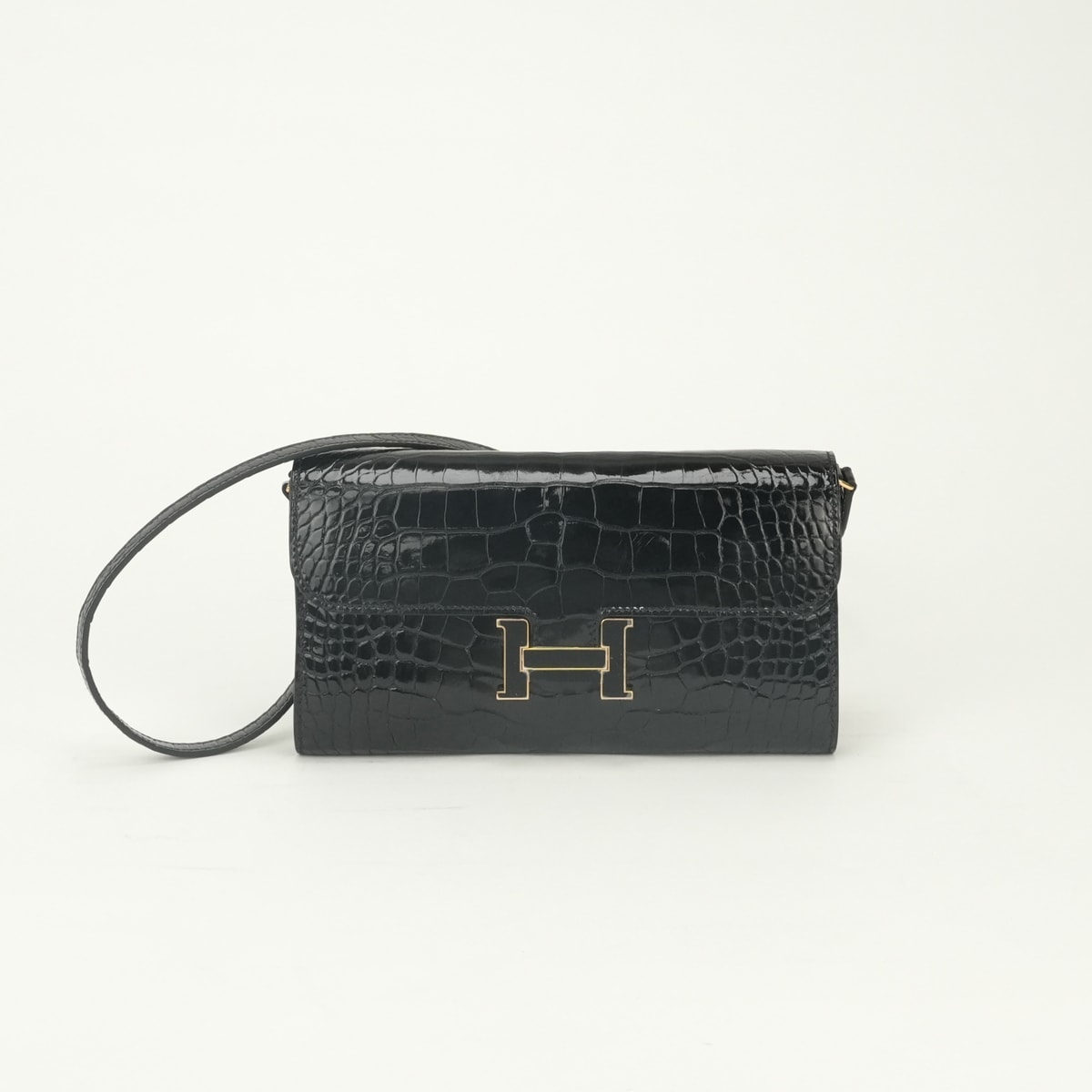 エルメス HERMES コンスタンスロングトゥーゴー コンスタン スロング トゥーゴー 財布 長財布 ロングウォレット アリゲーター クロコダイル ノワール Noir ブラック Black 黒