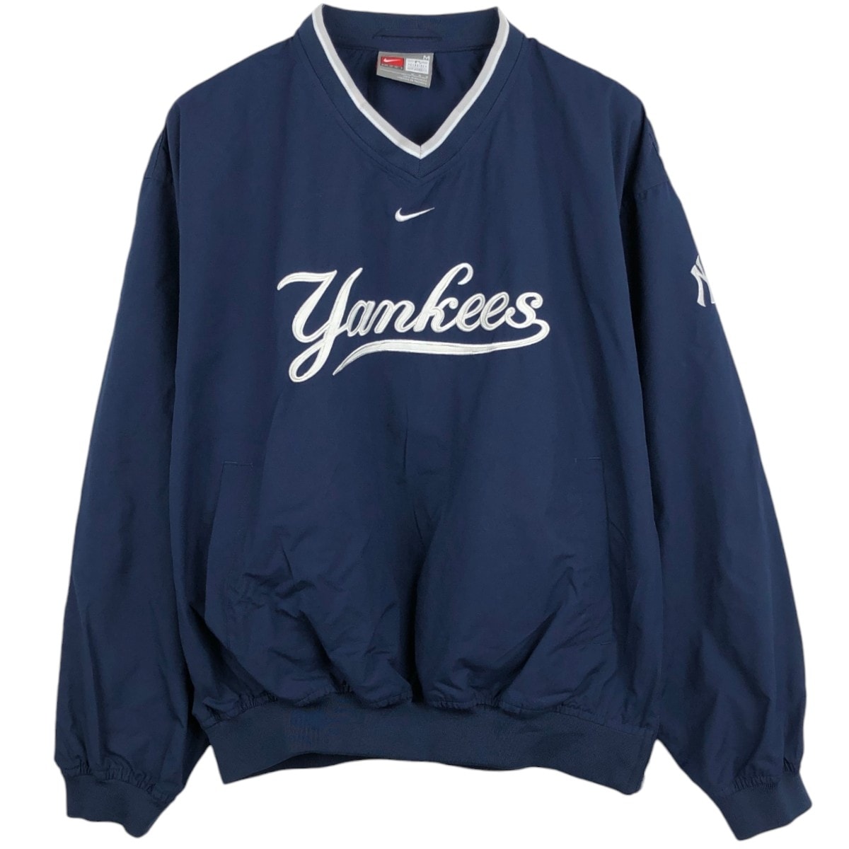 古着 00年代 ナイキ NIKE TEAM MLB NEW YORK YANKEES ニューヨークヤンキース Vネック ウォームアッププルオーバー メンズM相当/eaa678384