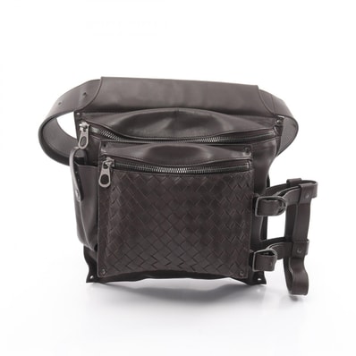 ボッテガヴェネタ BOTTEGA VENETA イントレチャート ウエストバッグ バッグ レザー メンズ レディース ブラウン系 121604 【中古】