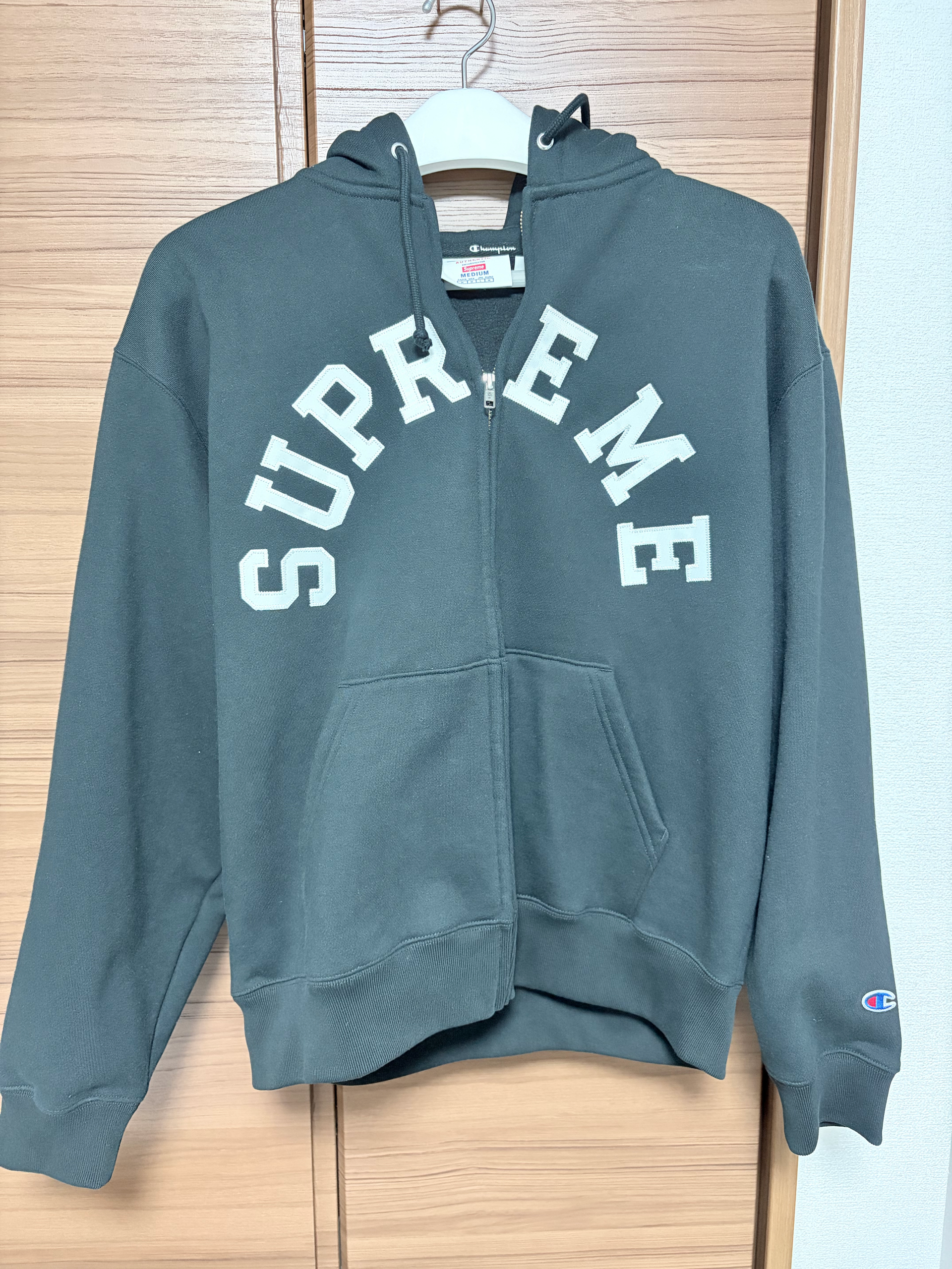 Supreme x Champion Zip Up Hooded Sweatshirt "Black"