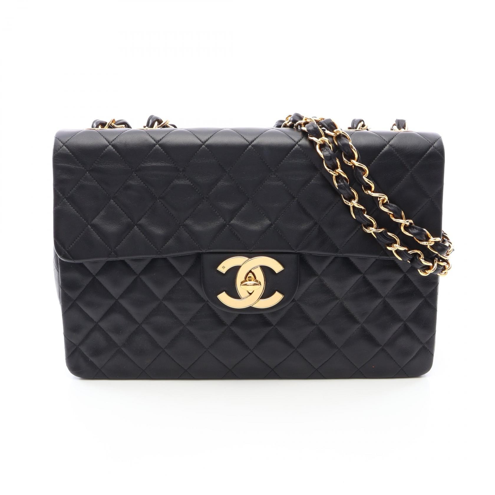シャネル CHANEL デカマトラッセ34 ショルダーバッグ バッグ ラムスキン(羊革) レディース ブラック系 【中古】