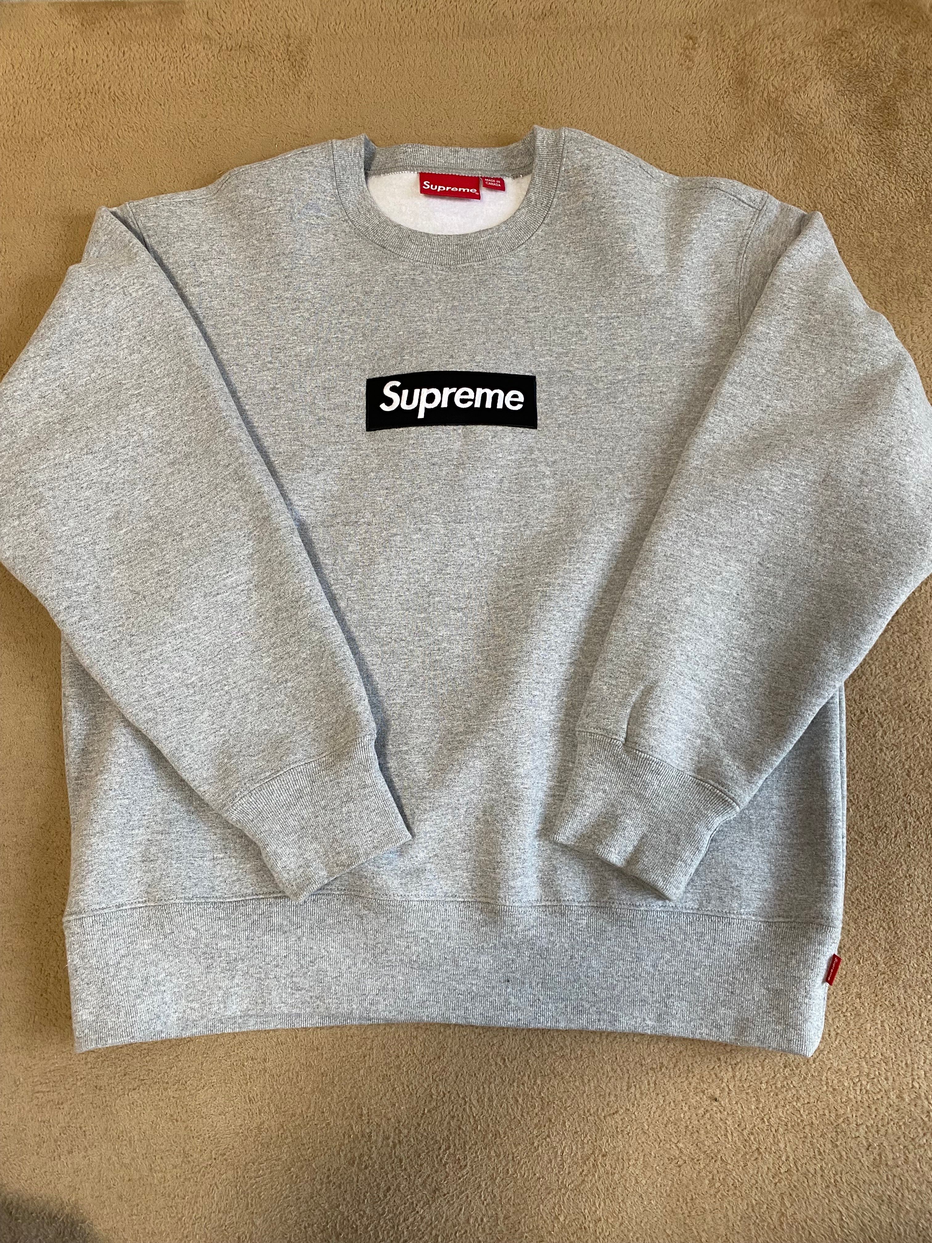 Supreme Box Logo Crewneck "Heather Grey" (22FW)