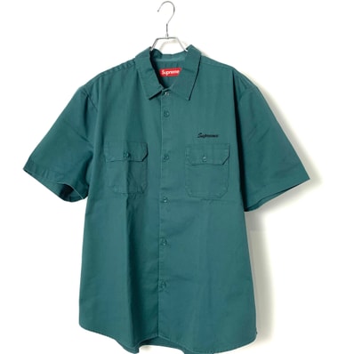 Supreme Rhinestone Pin Up S/S Work Shirt "Work Green"