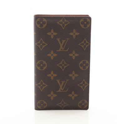 ルイ・ヴィトン LOUIS VUITTON ポルトシェキエカルトクレディ 二つ折り長財布 財布 キャンバス PVC モノグラム メンズ レディース ブラウン系 M62225 【中古】