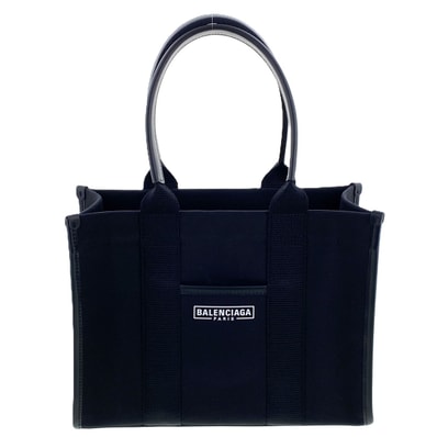 BALENCIAGA バレンシアガ HARDWARE TOTE S ハードウェア スモール 2WAY ハンドバッグ 671402 S キャンバス レザー ブラック ユニセックス【中古】