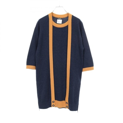 シャネル CHANEL ココマークボタン ワンピース 衣料品 トップス カシミヤ レディース ネイビー系 / イエロー系 P50065K 【中古】