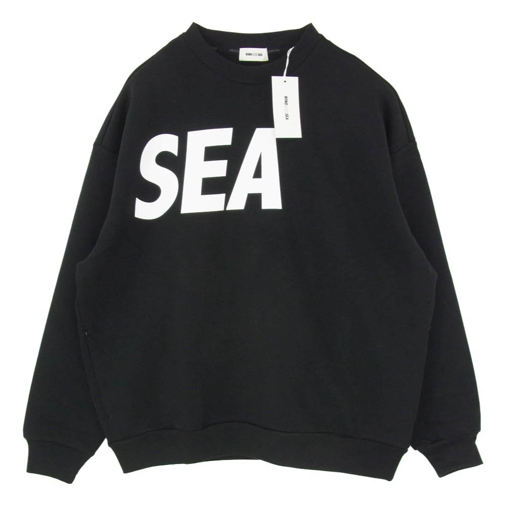 WIND AND SEA ウィンダンシー 26SS WDS-O-CLN-26-Q1-CS-02 RELAXED FIT CREWNECK PONTE リラックス フィット クルーネック スウェット トレーナー ブラック系 L【極上美品】【中古】