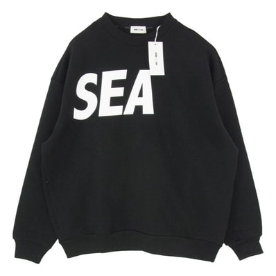 WIND AND SEA ウィンダンシー 26SS WDS-O-CLN-26-Q1-CS-02 RELAXED FIT CREWNECK PONTE リラックス フィット クルーネック スウェット トレーナー ブラック系 L【極上美品】【中古】