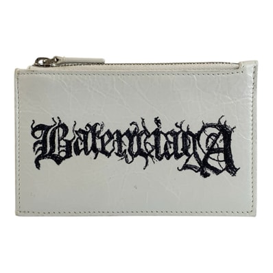BALENCIAGA Cash Large Long Coin and Card Holder DIY Metal "White/Black"