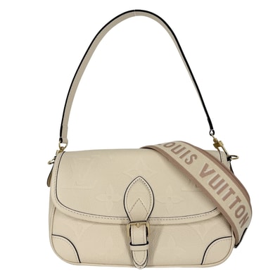 LOUIS VUITTON ルイヴィトン 2WAY ディアヌ ハンドバッグ ショルダーバッグ 肩掛け 斜め掛け モノグラムアンプラント M46388 レザー アイボリー ゴールド金具 レディース【中古品】