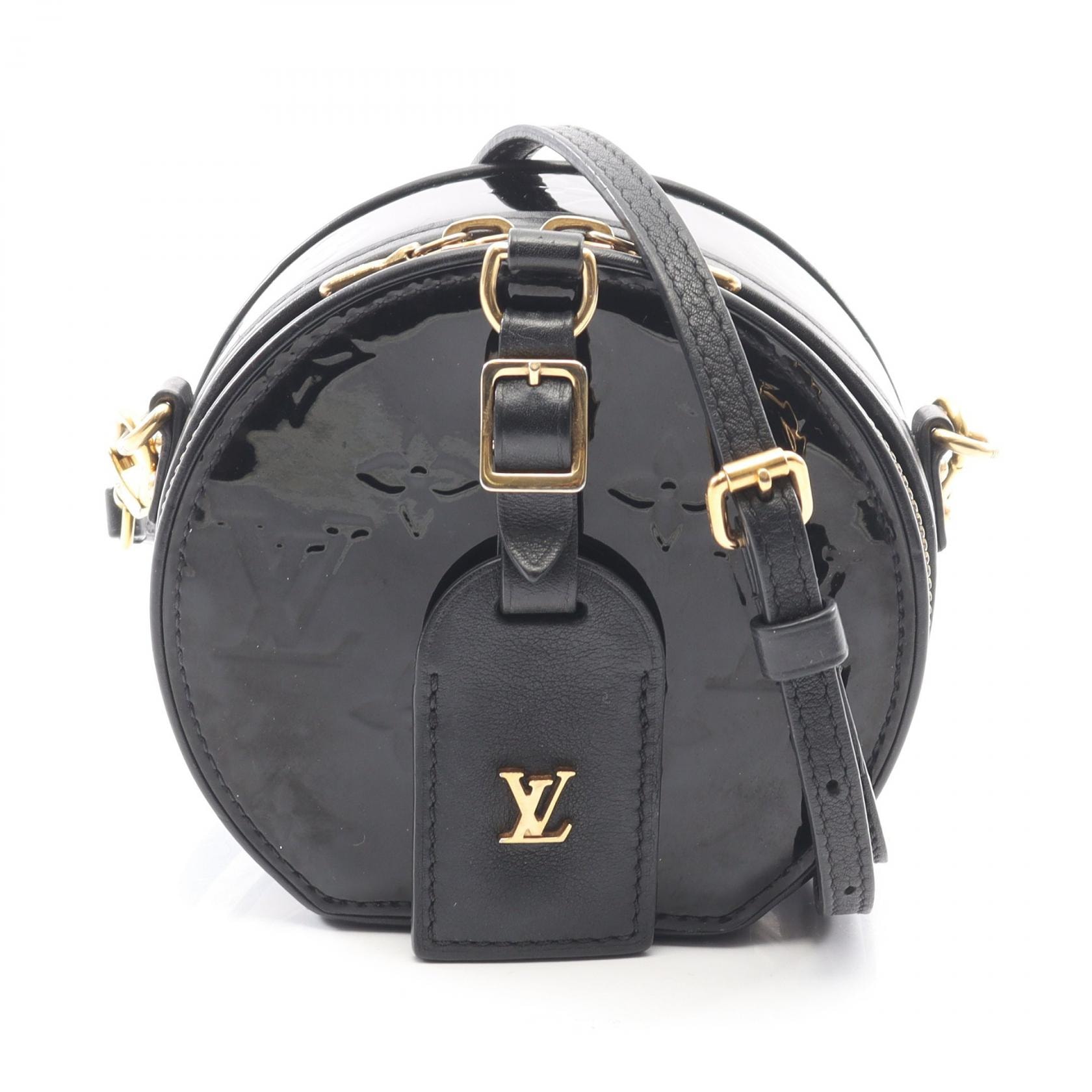 ルイ・ヴィトン LOUIS VUITTON ミニ ボワット シャポー ショルダーバッグ バッグ レザー ヴェルニ ノワール レディース ブラック系 M90469 【中古】