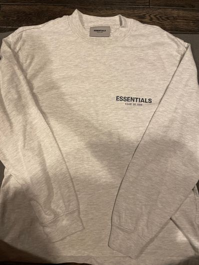 FEAR OF GOD ESSENTIALS LS TEE "Light Heather Oatmeal"