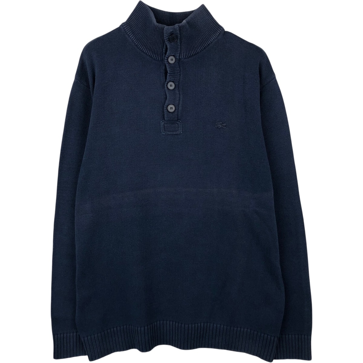 古着 ラコステ LACOSTE VINTAGE WASHED フランス企画 コットンニットハーフボタンセーター 6 メンズXL相当/eaa660011