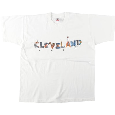 古着 90年代 フルーツオブザルーム FRUIT OF THE LOOM Cleveland Ohio プリントTシャツ メンズXL相当 ヴィンテージ/eaa642171