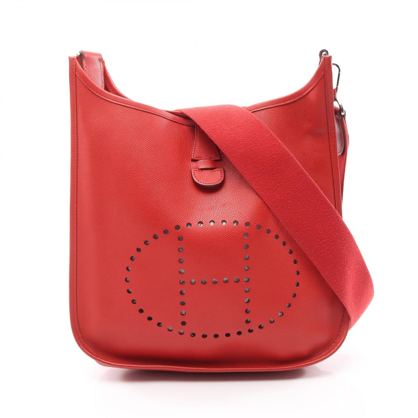エルメス HERMES エヴリン 2 ドゥ PM ショルダーバッグ バッグ レザー ヴォーエプソン ヴォーエプソン ルージュカザック レディース レッド系 【中古】