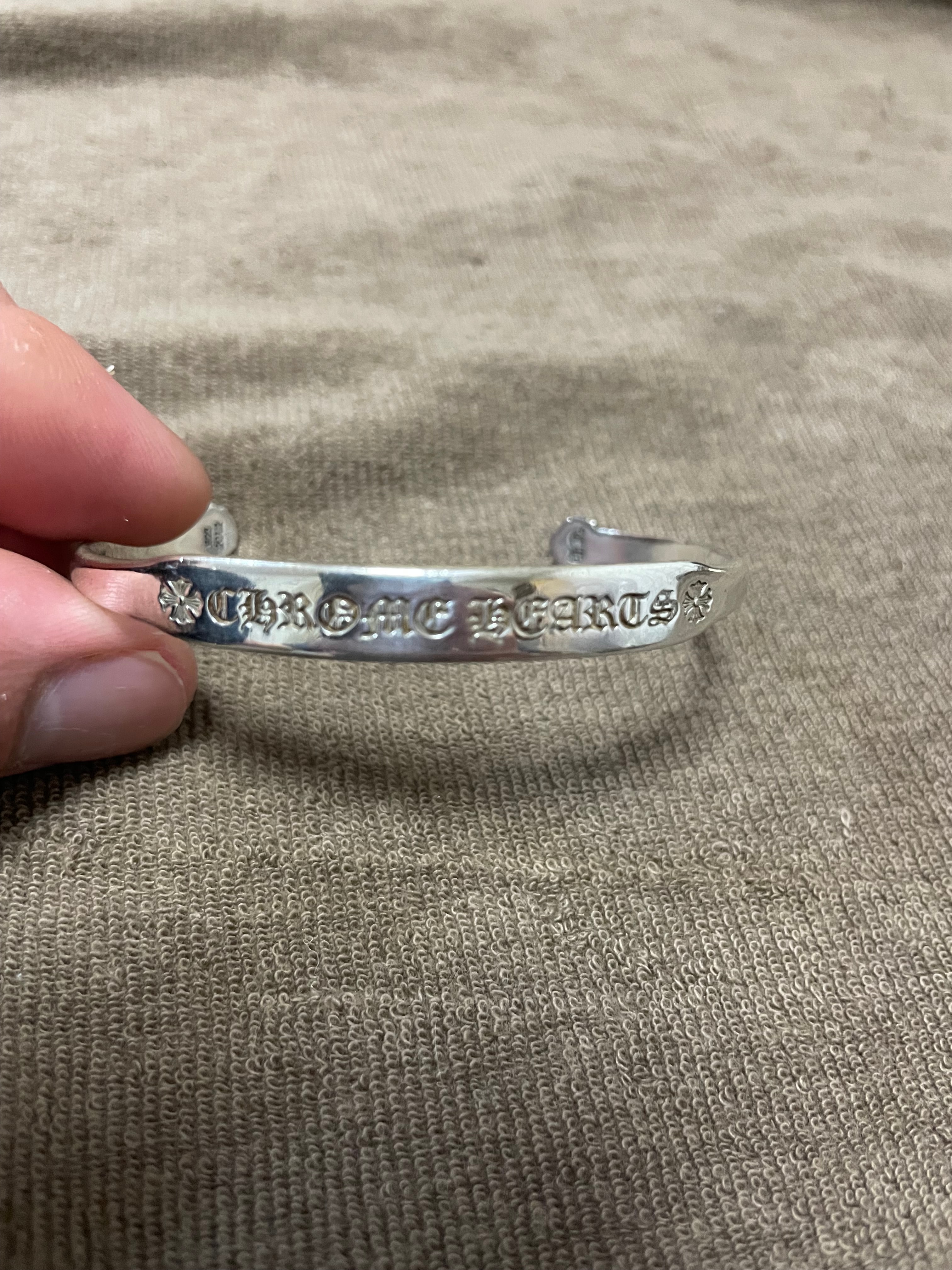 Chrome Hearts Flat CH Plus Bangle Logo "Silver"